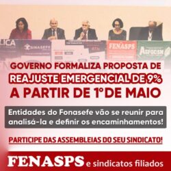 GOVERNO FORMALIZA A PROPOSTA DE REAJUSTE EMERGENCIAL DE 9% A PARTIR DE 1º DE MAIO
