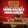 A FENASPS e demais entidades do Fonasefe convocam as entidades filiadas a construírem o Dia Nacional de Mobilização e Paralisação em 3 de abril próximo.