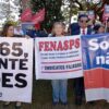 FENASPS E ENTIDADES DO FONASEFE REALIZAM ATO EM FRENTE AO SENADO NA LUTA CONTRA A PEC 65