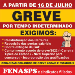 FENASPS NOTIFICA O GOVERNO SOBRE A GREVE A PARTIR DE 16/07, SE POSICIONA PELA REJEIÇÃO DA PROPOSTA ENVIADA PELO GOVERNO E SOLICITA NOVA REUNIÃO COM O MGI