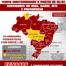 GREVE NACIONAL COMPLETA UMA SEMANA, ÀS VÉSPERAS DE REUNIÃO NO INSS. MÁXIMA MOBILIZAÇÃO!