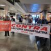 FENASPS e entidades resistem à reprimenda da PM/DF em ato contra a reforma administrativa no aeroporto de Brasília